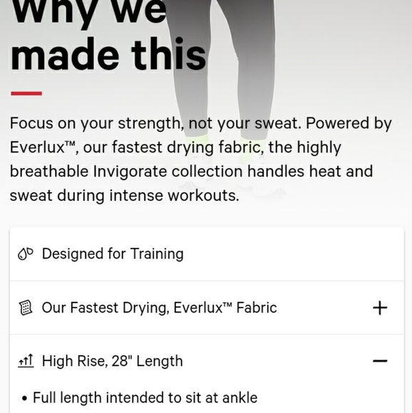 ☮️SOLD☮Lululemon Athletica Invigorate HR Tight 28" - Picture 8 of 11